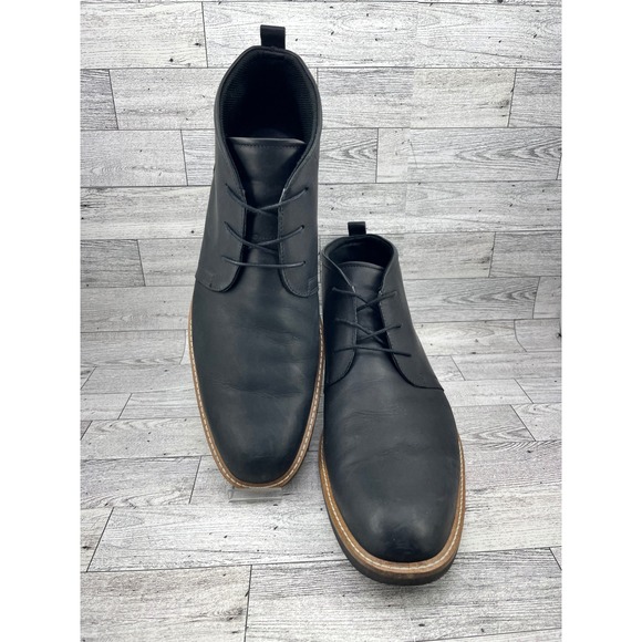 ECCO Turn GTX Black Leather Chukka Boots Men US 13.5 EU 47 Waterproof Gore-Tex